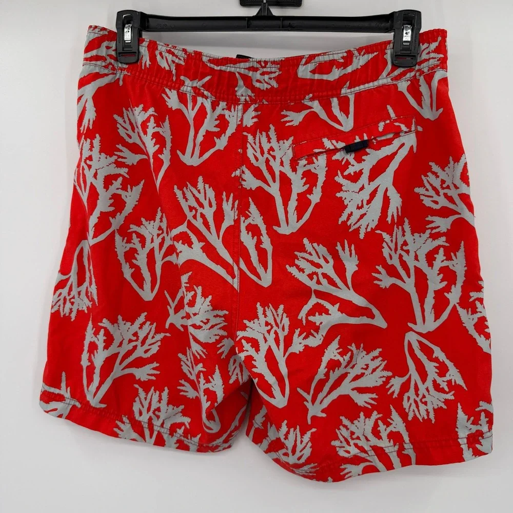 Nautica‎ Mens Red Coral Print Swim Trunks Board Shorts Mesh Lined Size Medium